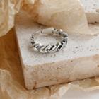 925 Sterling Silver Chain Open Ring Dark Silver - One Size