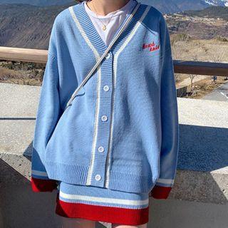 Lettering Cardigan / Knit Skirt
