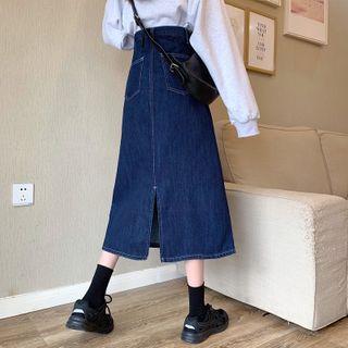 Denim Midi A-line Dress