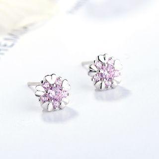 Snow Flake Ear Stud 925 Silver - As Shown In Figure - One Size