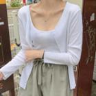 Overlock Stitch Cardigan & Camisole Top Set