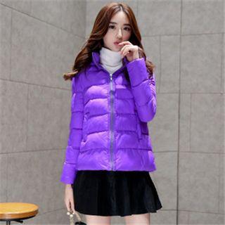 Ear Accent Hooded Padded Coat