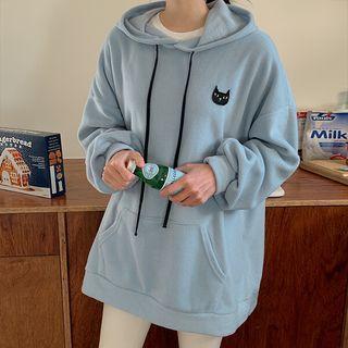 Car-patched Fleece Oversize Hoodie