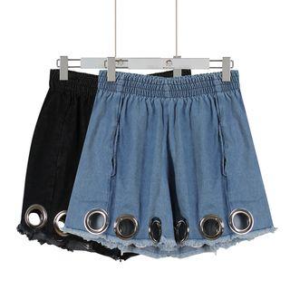 Hoop Detail Denim Shorts