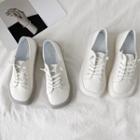 Square-toe Plain Lace-up Shoes
