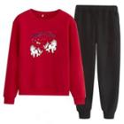 Couple-matching Set: Unicorn-print Sweatshirt + Sweatpants
