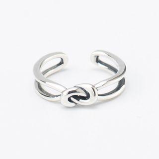 925 Sterling Silver Knot Layered Open Ring