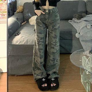 Camo Print Loose Fit Jeans