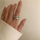 Irregular Sterling Silver Open Ring J1587 - Silver - One Size