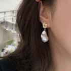Irregular Pearl Alloy Dangle Earring