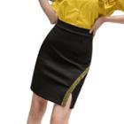 Glitter Detail Fitted Mini Skirt