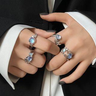 Moonstone Alloy Open Ring (various Designs)