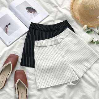 Striped High-waist A-line Shorts