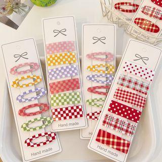 Set Of 6: Print Hair Clip (various Designs)