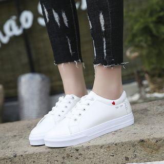 Heart Print Canvas Sneakers