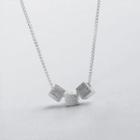 925 Sterling Silver Cube Necklace Silver - One Size