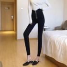 High-waist Zip Skinny Pants
