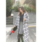 Tall Size Single-breasted Plaid Coat