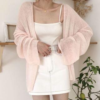 Ribbed Camisole Top / Open Front Cardigan