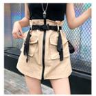 Zip A-line Mini Cargo Skirt