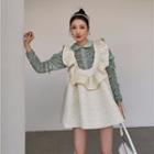 Shirred Shirt / Ruffled Overall Dress