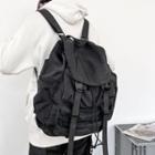 Plain Drawstring Backpack Black - One Size