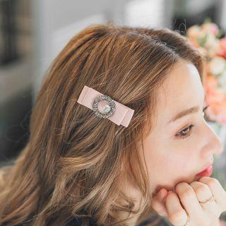 Rhinestone Bow-accent Hair Clip