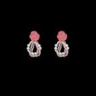 Rose Faux Pearl Fringed Earring 1 Pair - Pink - One Size