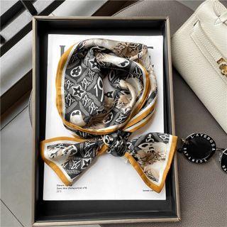 Print Silk Scarf Box Set - Black & Yellow - One Size