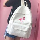 Flamingo Embroidered Backpack