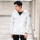 Drawstring Hem Hooded Windbreaker