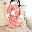 Houndstooth Long Button Coat