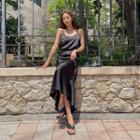 Set: Satin Sleeveless Top + Maxi Skirt