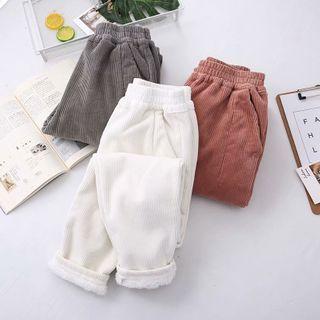 High-waist Fleece-lined Tapered Pants