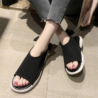 Knit Peep-toe Sandals