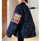 Embroidered Down Coat Black - One Size