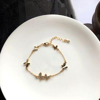 Rhinestone Butterfly Bracelet 1 Pc - As Shown In Figure - One Size
