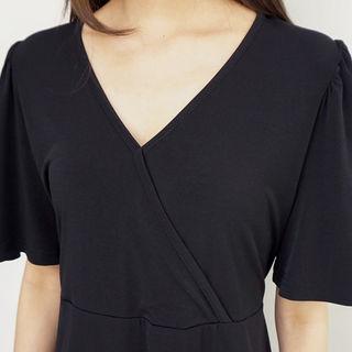 Wrap-front Tie-waist Maxi Dress