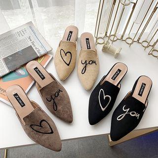Pointed Embroidered Mules