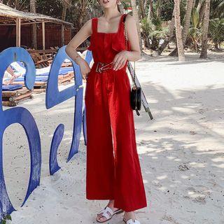 Belt Detail Sleeveless Jumpsuit