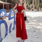 Belt Detail Sleeveless Jumpsuit