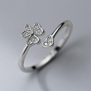 Rhinestone Ring S925 Silver Ring - Silver - One Size