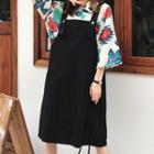 Printed 3/4-sleeve Blouse / Midi Jumper Dress