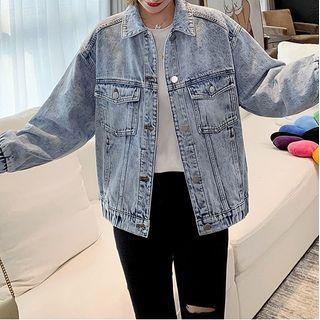 Smocked Cuff Denim Jacket