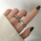 925 Sterling Silver Layered / Skull Open Ring