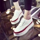 Color Block Lace-up Platform Shoes