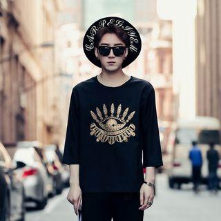 Appliqu  3/4-sleeve T-shirt