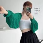 Waffle-knit Bolero