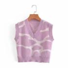 V-neck Sweater Vest Purple - One Size