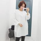Brushed Fleece Lined Slit-hem Top